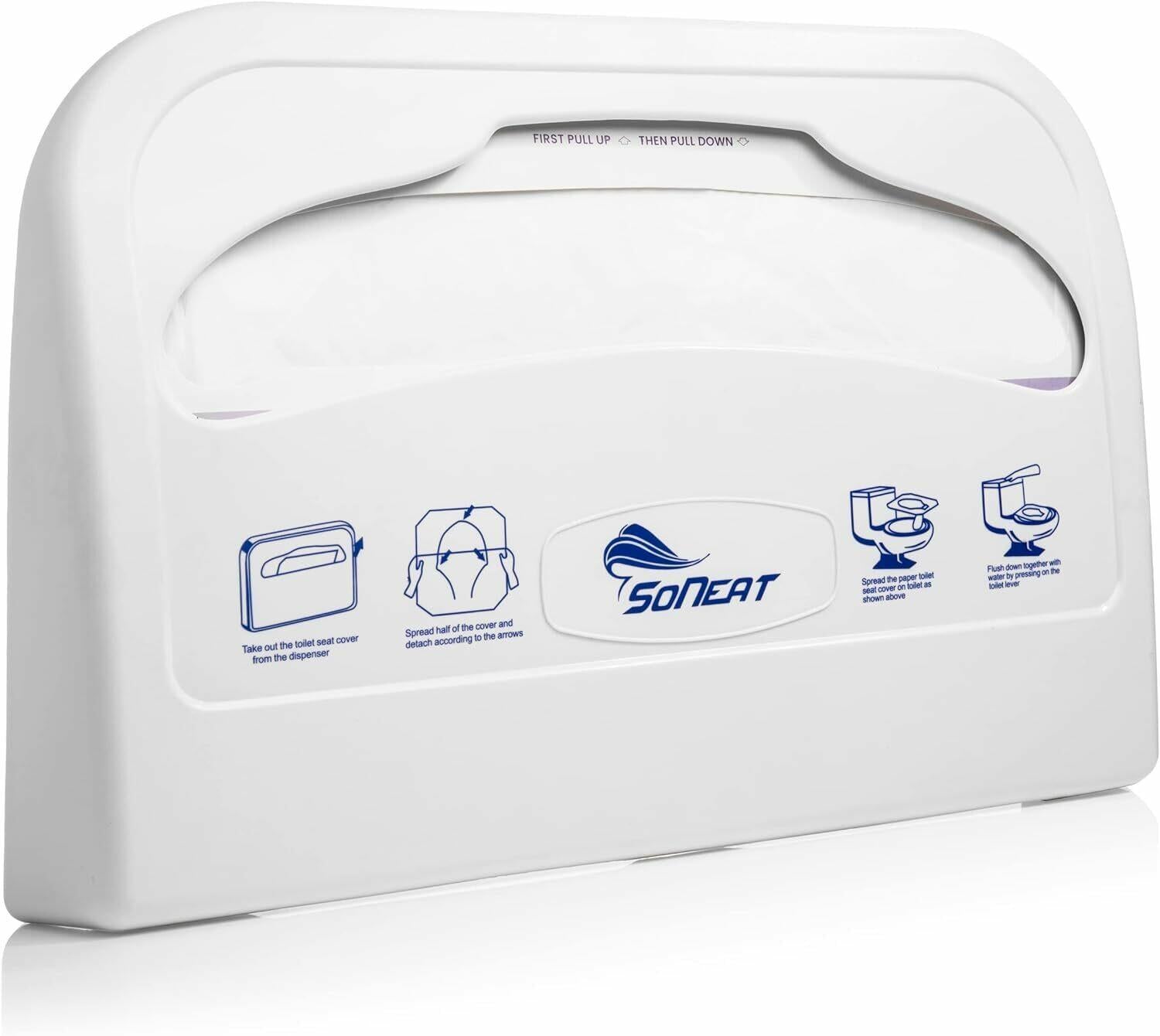 SoNeat Toilet Seat Cover Dispenser - Half Fold Wall Mounted Plastic Dispenser