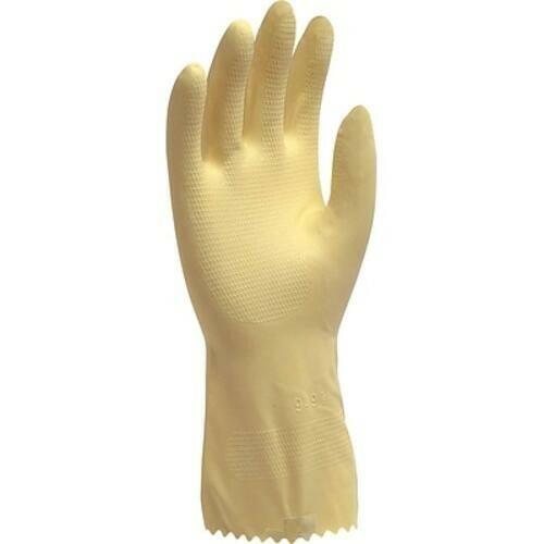 Emerald Small Rubber Latex/Cotton Lining Q-Grip Work Gloves Yellow, 15 Mil  12