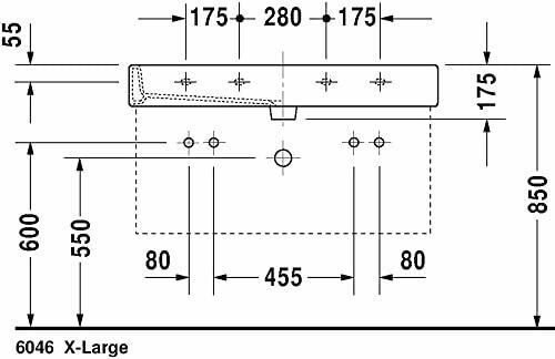 Duravit Vero 120cm White Bathroom Washbasin Sink 2 Tap Holes