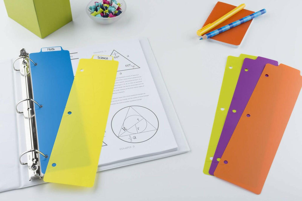 Avery Snap-In Plastic Bookmark Dividers for 3 Ring Binder, White Labels, 1