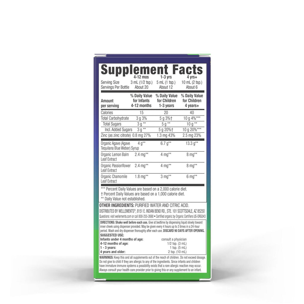 Wellements Organic Nighttime Baby Cough Syrup | Soothes Occasional Cough Due to