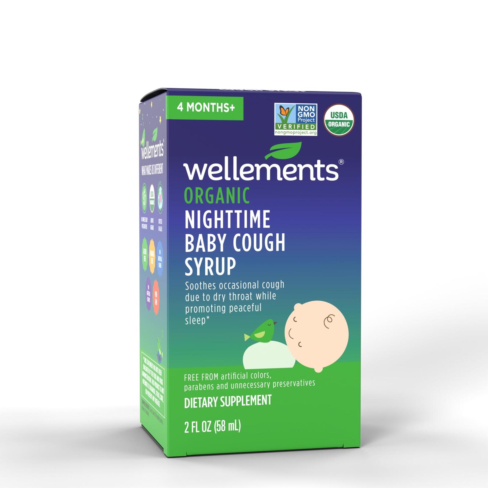 Wellements Organic Nighttime Baby Cough Syrup | Soothes Occasional Cough Due to