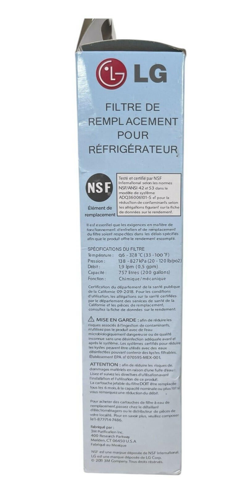 LG 6 month / 200 Gallon Capacity Replacement Refrigerator Water Filter (LT700P),