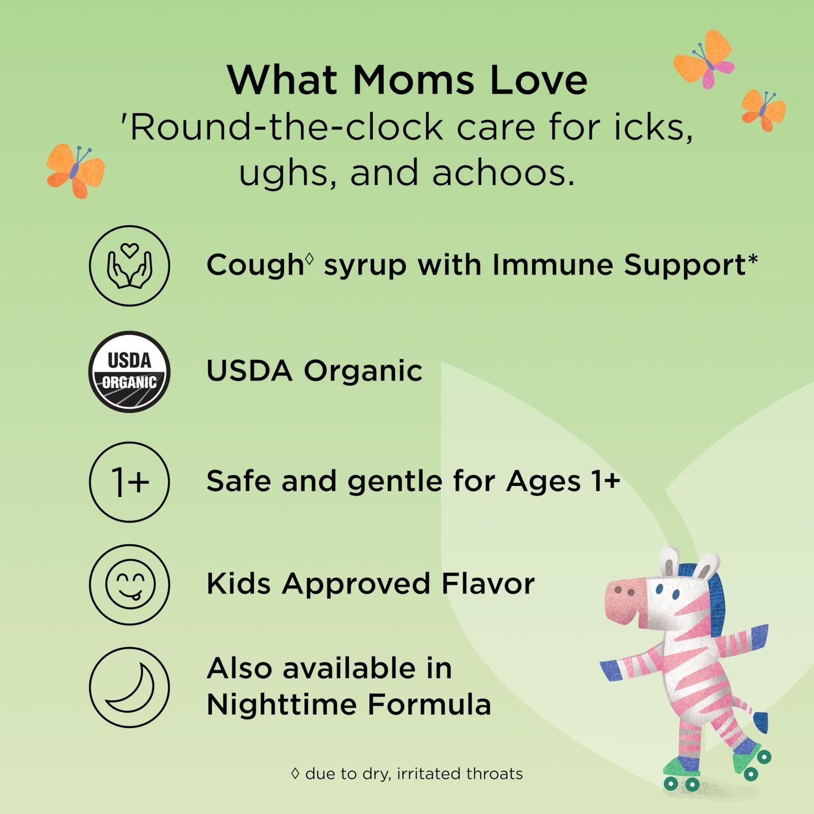 Hyland's Kids Daytime Organic Cough Syrup and Immune Support with Agave,