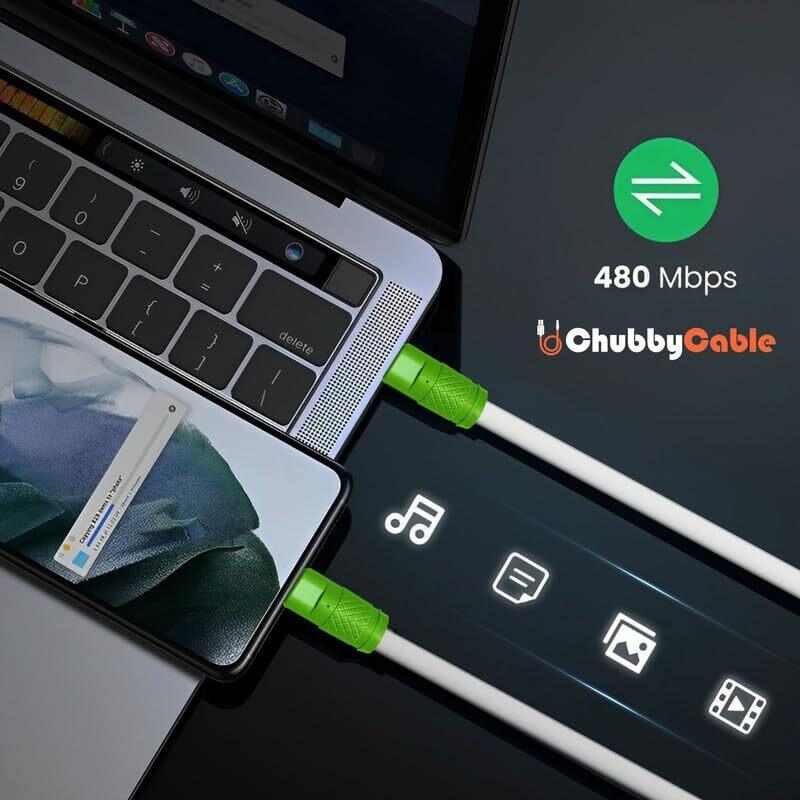 chubbycable Color Block Chubby - 120W Fast Charging Cable Durable Ultra-Thick