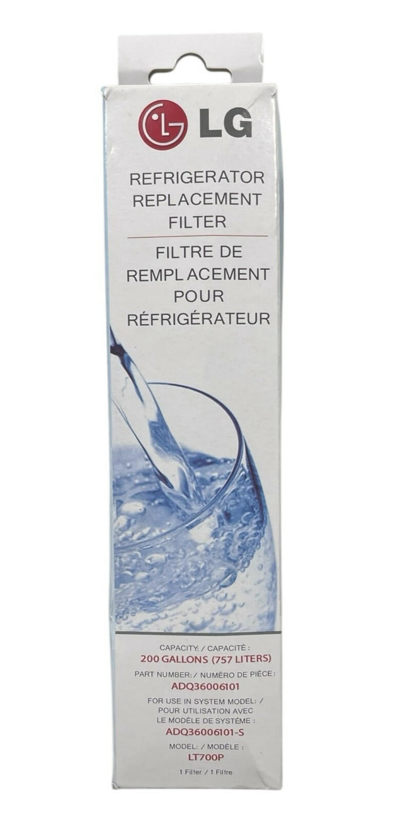 LG 6 month / 200 Gallon Capacity Replacement Refrigerator Water Filter (LT700P),