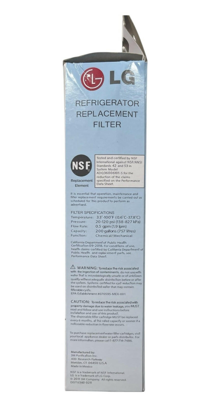 LG 6 month / 200 Gallon Capacity Replacement Refrigerator Water Filter (LT700P),