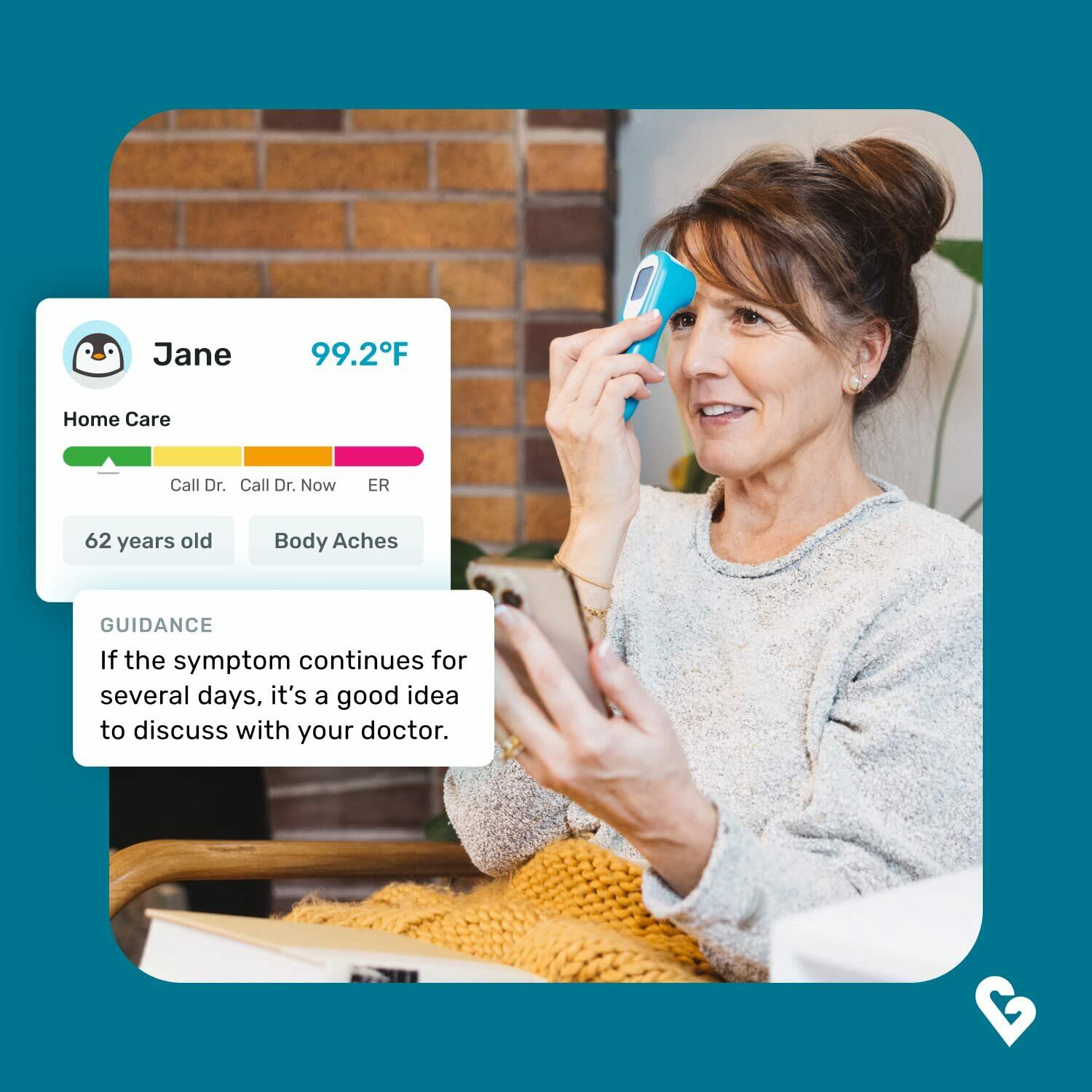 Kinsa QuickScan Smart Thermometer - No-Touch, Contactless Digital Forehead