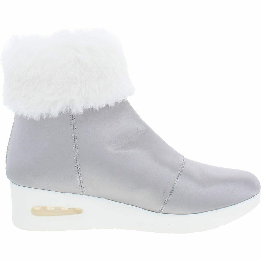 DKNY Women's Wedge Heel Ankle Boot, Silver/White ABRI, 5