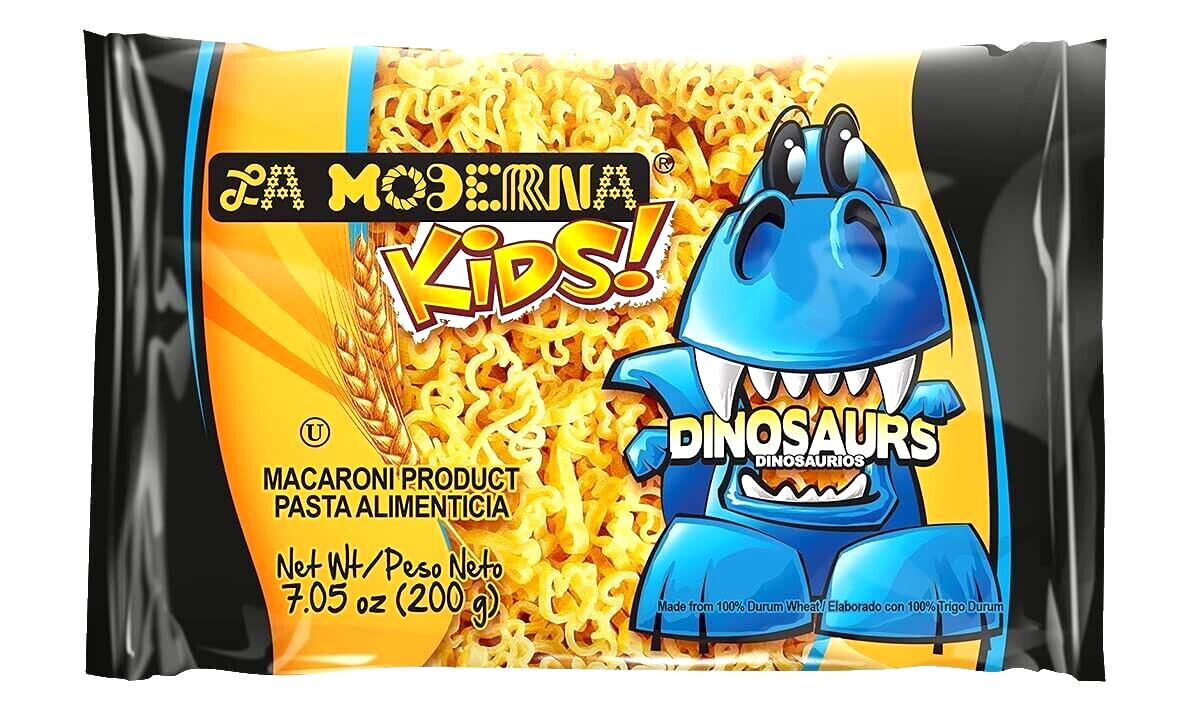 La Moderna Kids Dinosaur Pasta, Noodles, Durum Wheat, Protein, Fiber, Vitamins,