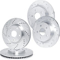 R1 Concepts eLINE Front Rear Drilled Slotted Brake Rotors Set