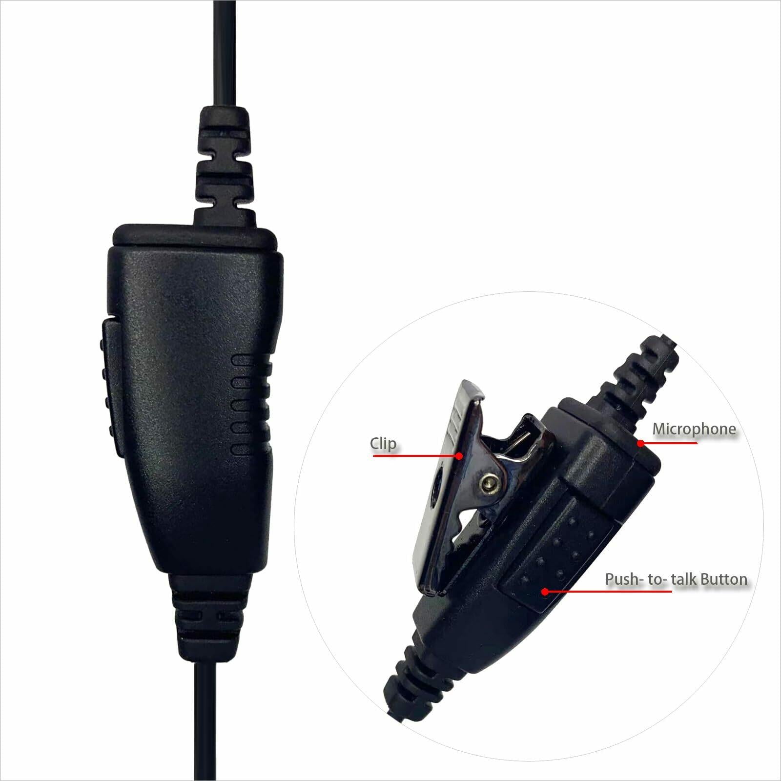 MONICONA Single Wire C Ring Headset Earpiece with Mic for Motorola Radios APX