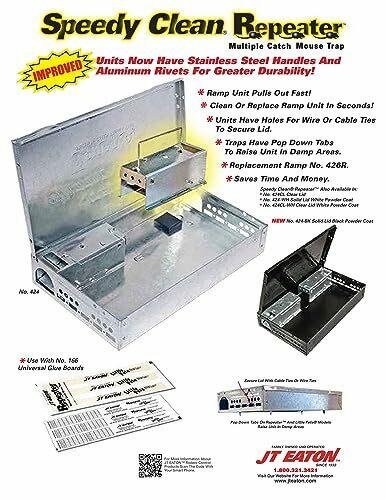 JT Eaton 427-WH Little Pete Slim Multi Catch Mouse Trap with Solid Lid Speedy...