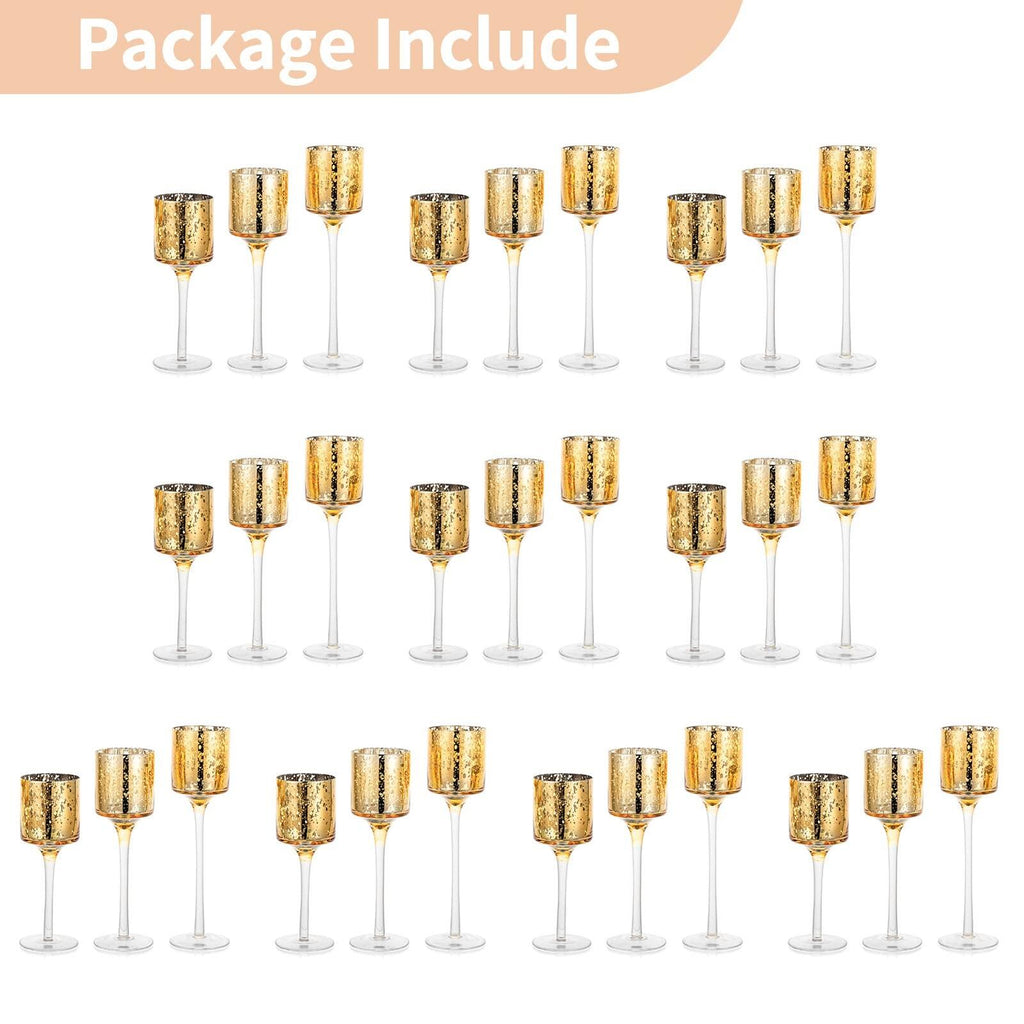 Nuptio 30 Pcs Glass Tealight Holders Gold Glass Candle Holders Bulk for Tea