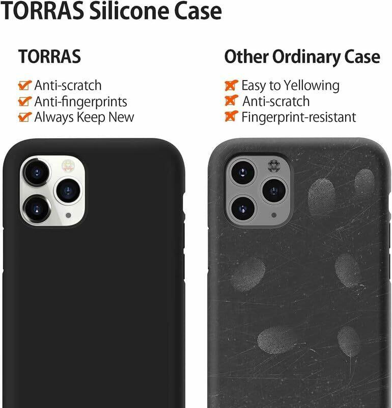 TORRAS Compatible with iPhone 16 Pro Case, Liquid Silicone Case with Stand,