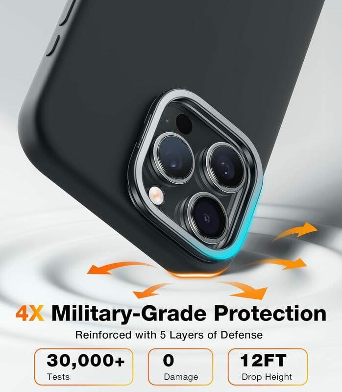 TORRAS Compatible with iPhone 16 Pro Case, Liquid Silicone Case with Stand,