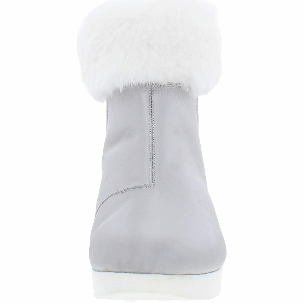 DKNY Women's Wedge Heel Ankle Boot, Silver/White ABRI, 5