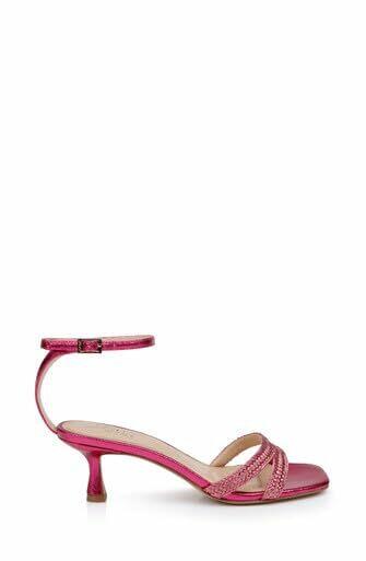 Jewel Badgley Mischka Hayzel Metallic Kitten Heel Sandal