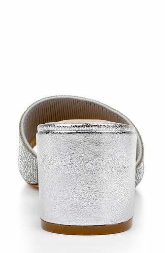 Jewel Badgley Mischka Harlyn Block Heeled Mules with Crystal Vamp