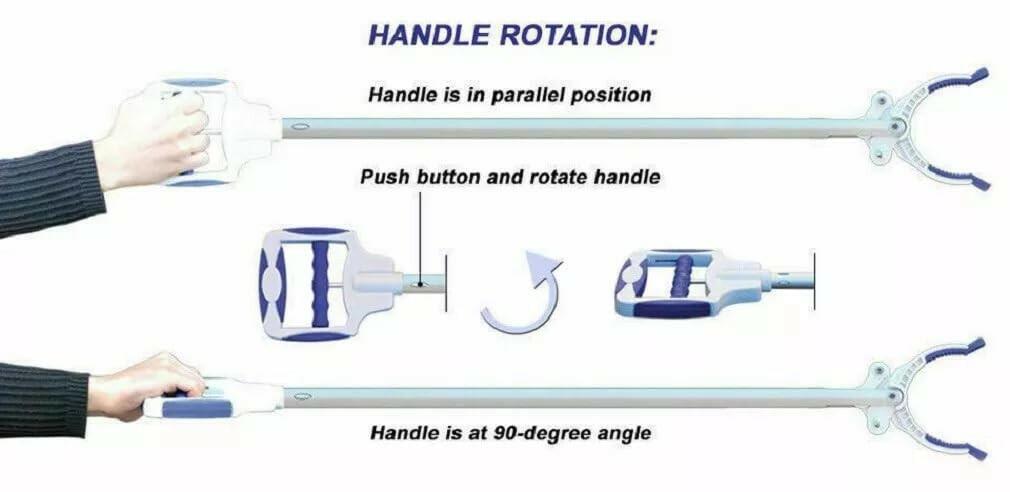 Grabber Buddy Reacher Pick Up Tool with Dual Powerful Magnets, Angle-Adjustable