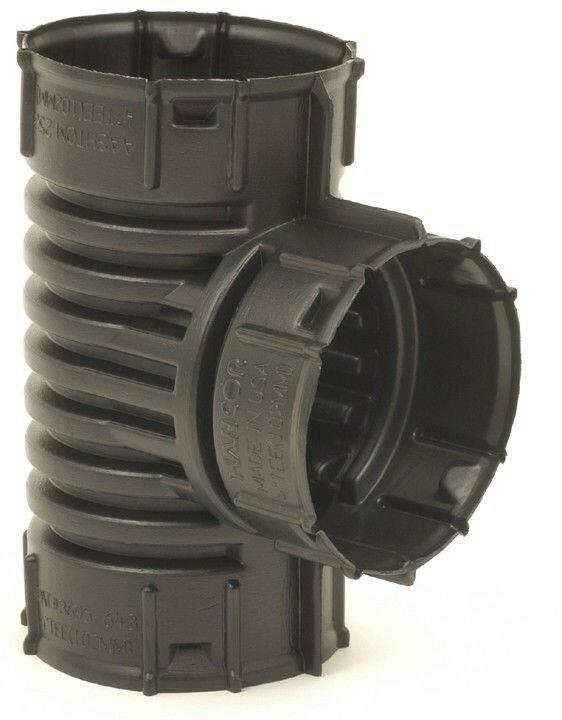 Normandy Products C-804 4 in. Hub x Hub x Hub Tee Straight Corrugated Fitting