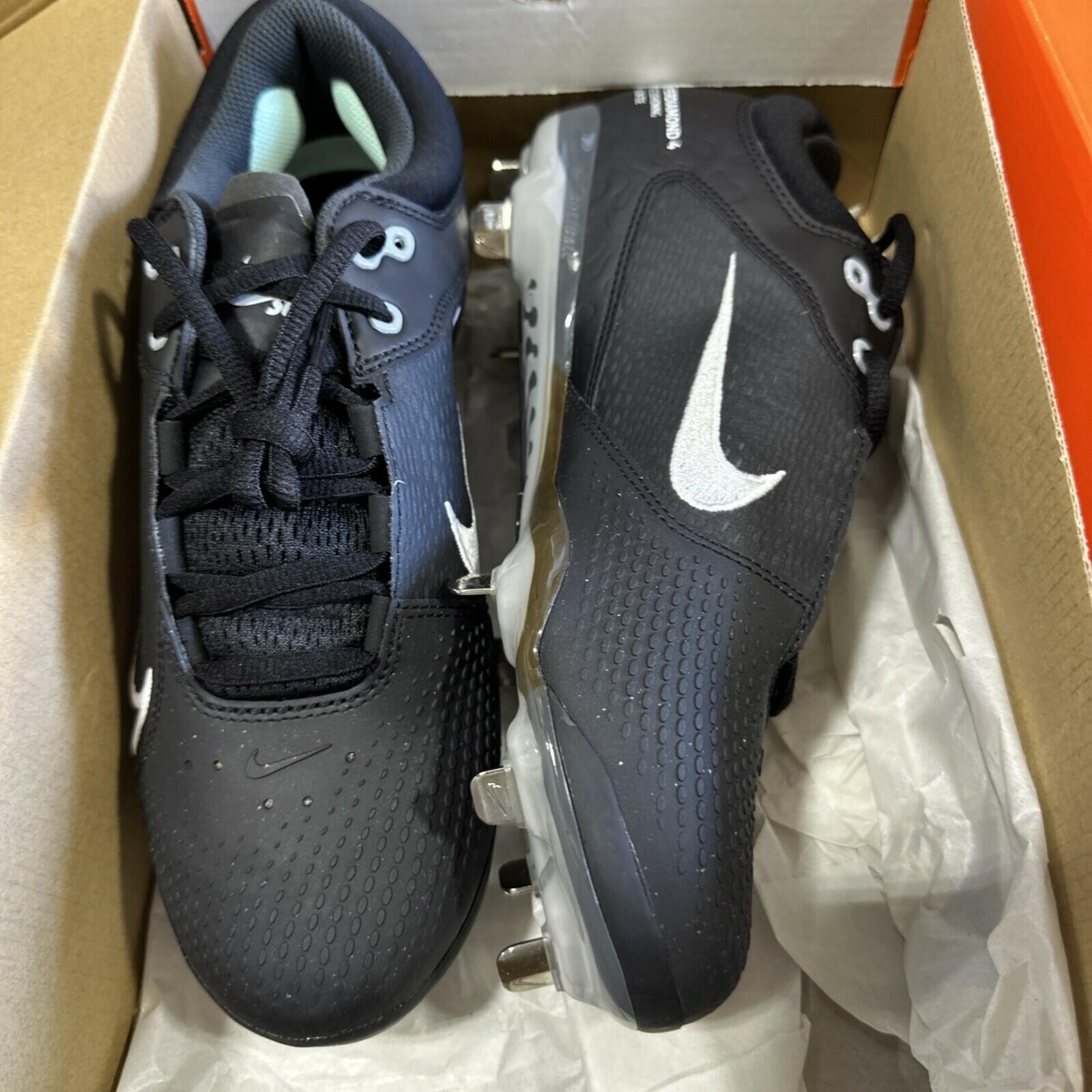 Nike Hyperdiamond 4 Elite Womens Metal Softball Cleats Size 10 Black CZ5917-010