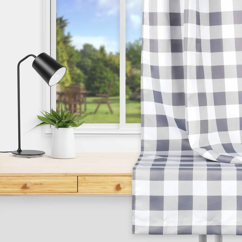 Simple Deluxe Buffalo Plaid Blackout Curtains Panels for Living Room, Bedroom