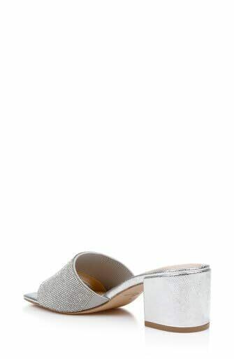 Jewel Badgley Mischka Harlyn Block Heeled Mules with Crystal Vamp