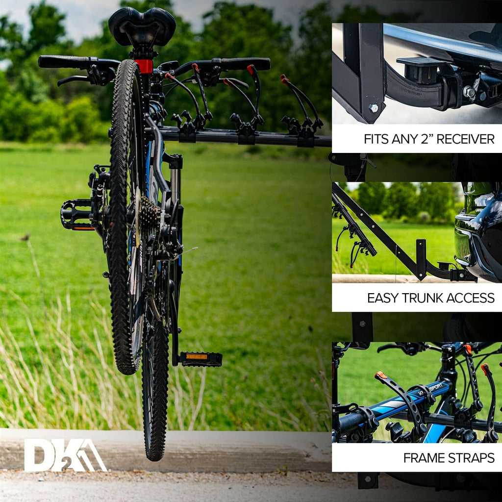 DK2 4-Bike Hitch Mount Bicycle Carrier | BCR290 | Powder Coated Steel | 200 lb.