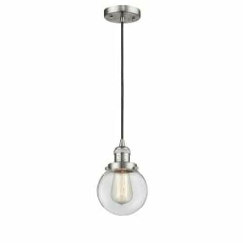 Innovations 201C-SN-G204-6 1 Light Mini Pendant, Brushed Satin Nickel