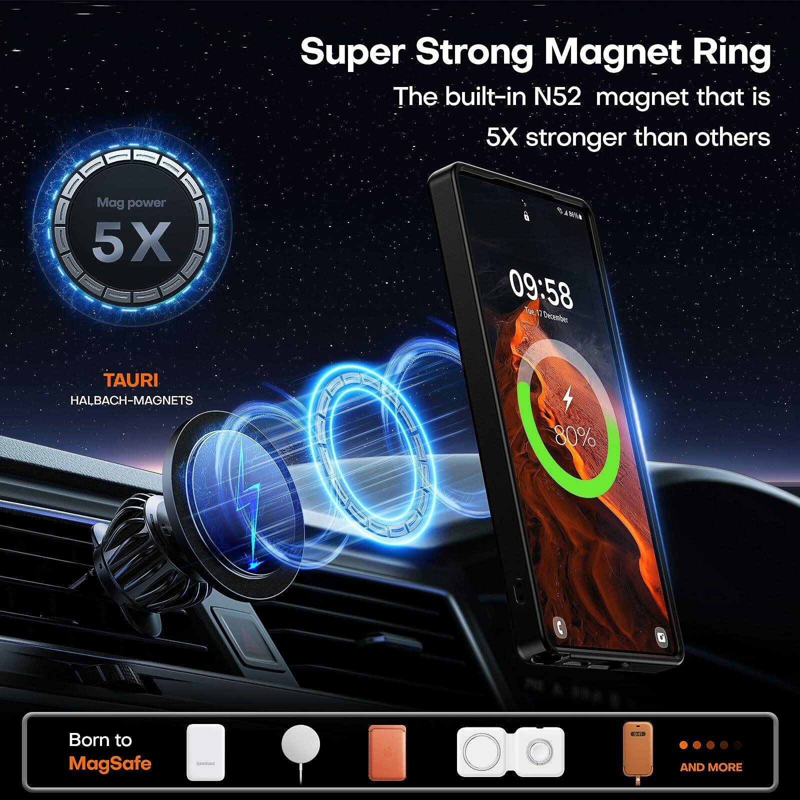 TAURI for Samsung Galaxy S25 Ultra Case with Kickstand, Compatible with MagSafe,