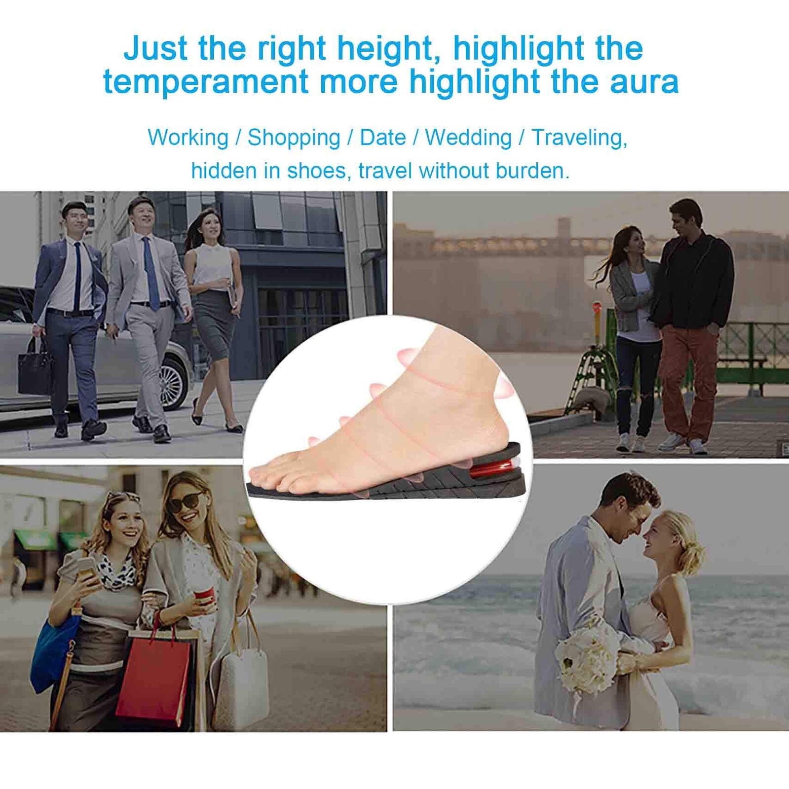 Height Increase Insoles Air Cushion Taller Insole, Shoe Lift Elevator,2 Layer