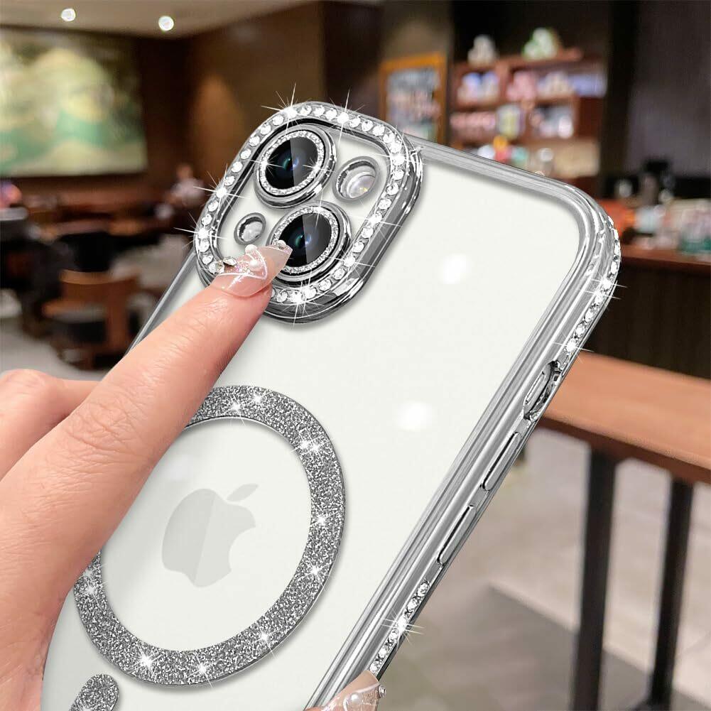 MZELQ Compatible with iPhone 15 Plus Case Plating Electroplate Magnetic [Support