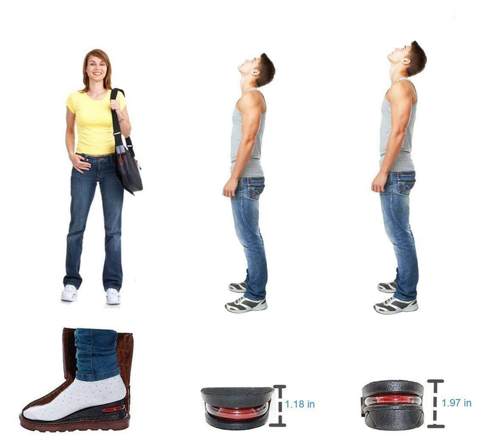 Height Increase Insoles Air Cushion Taller Insole, Shoe Lift Elevator,2 Layer