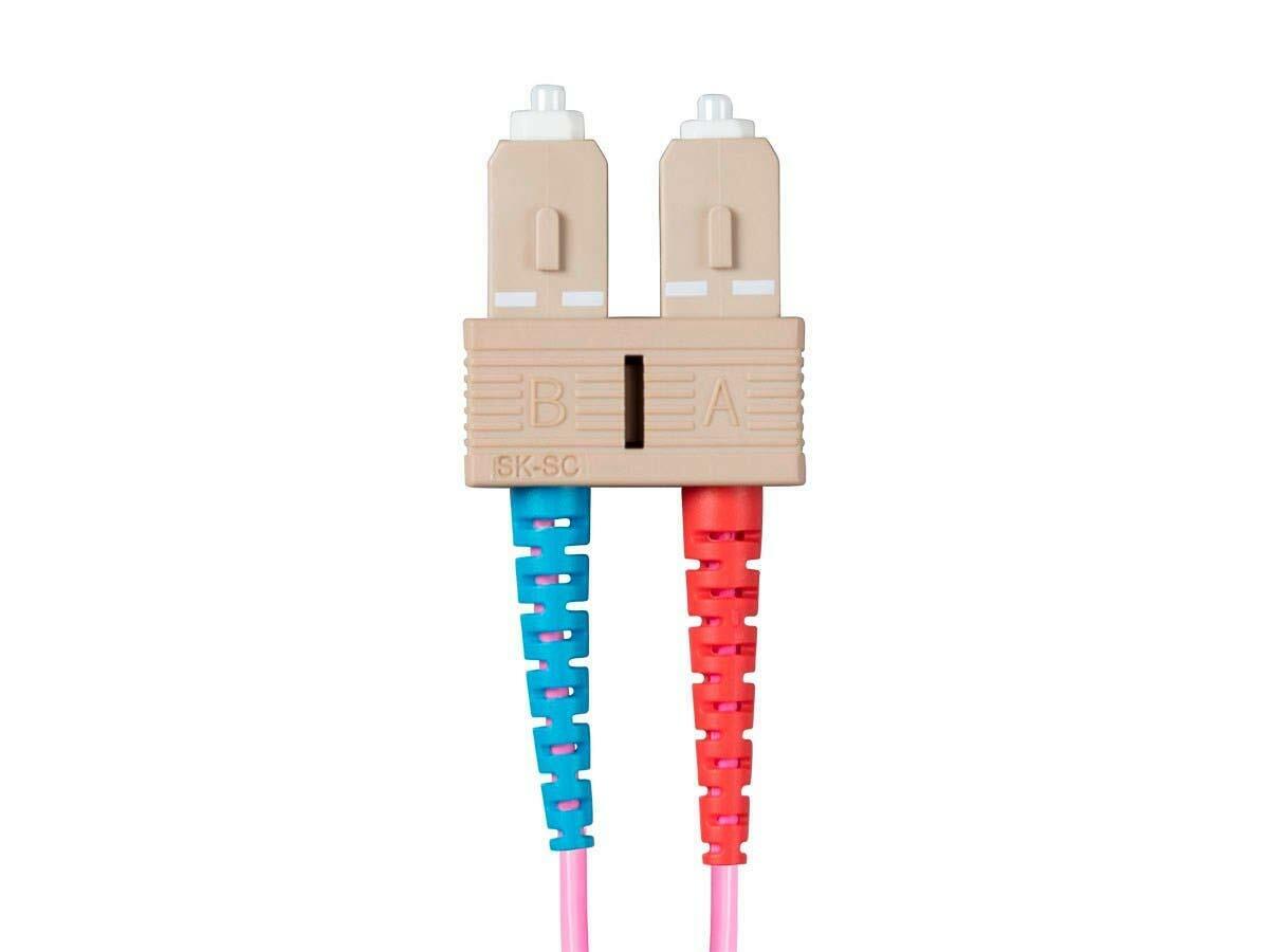Monoprice Fiber Optic Cable - 2 Meter - Purple | OM4, LC/ST, Multi Mode Duplex,