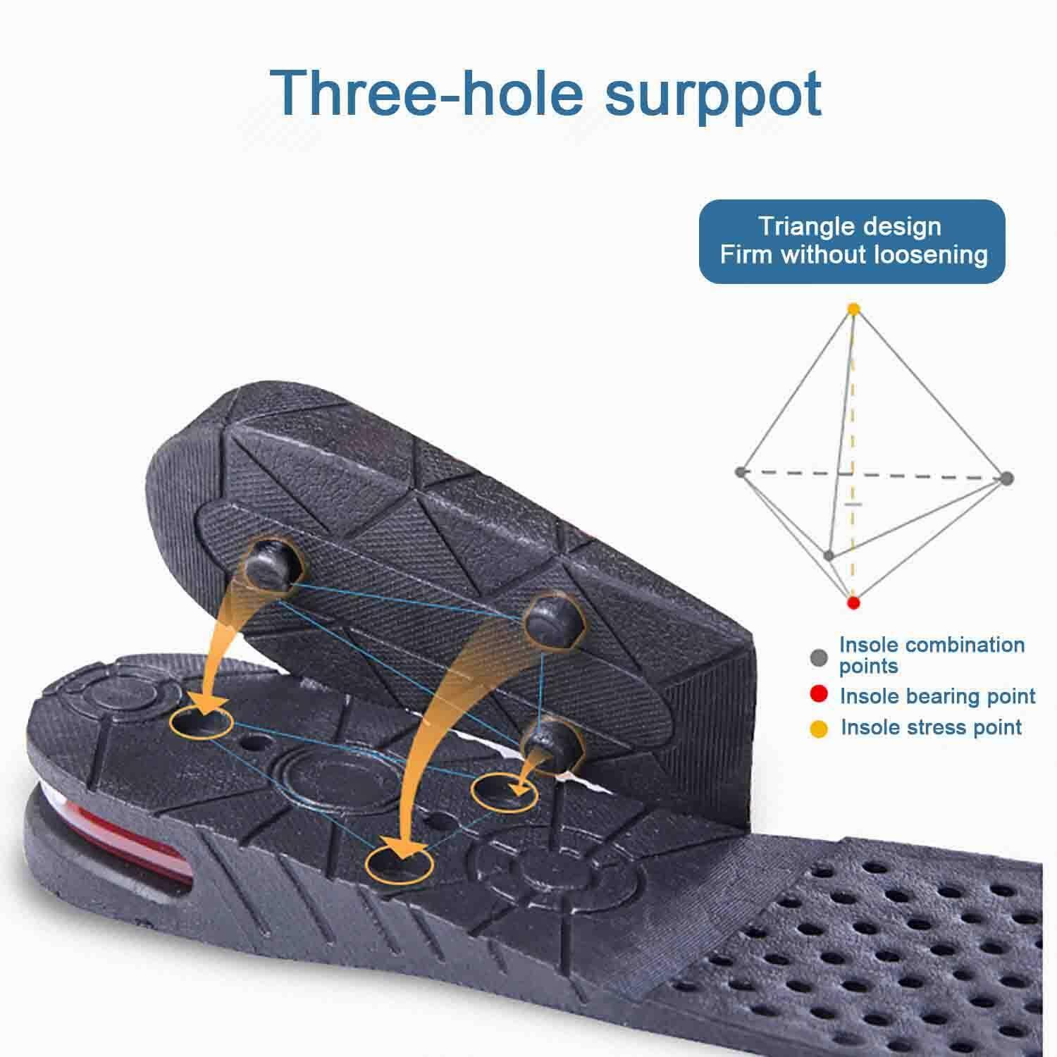 Height Increase Insoles Air Cushion Taller Insole, Shoe Lift Elevator,2 Layer