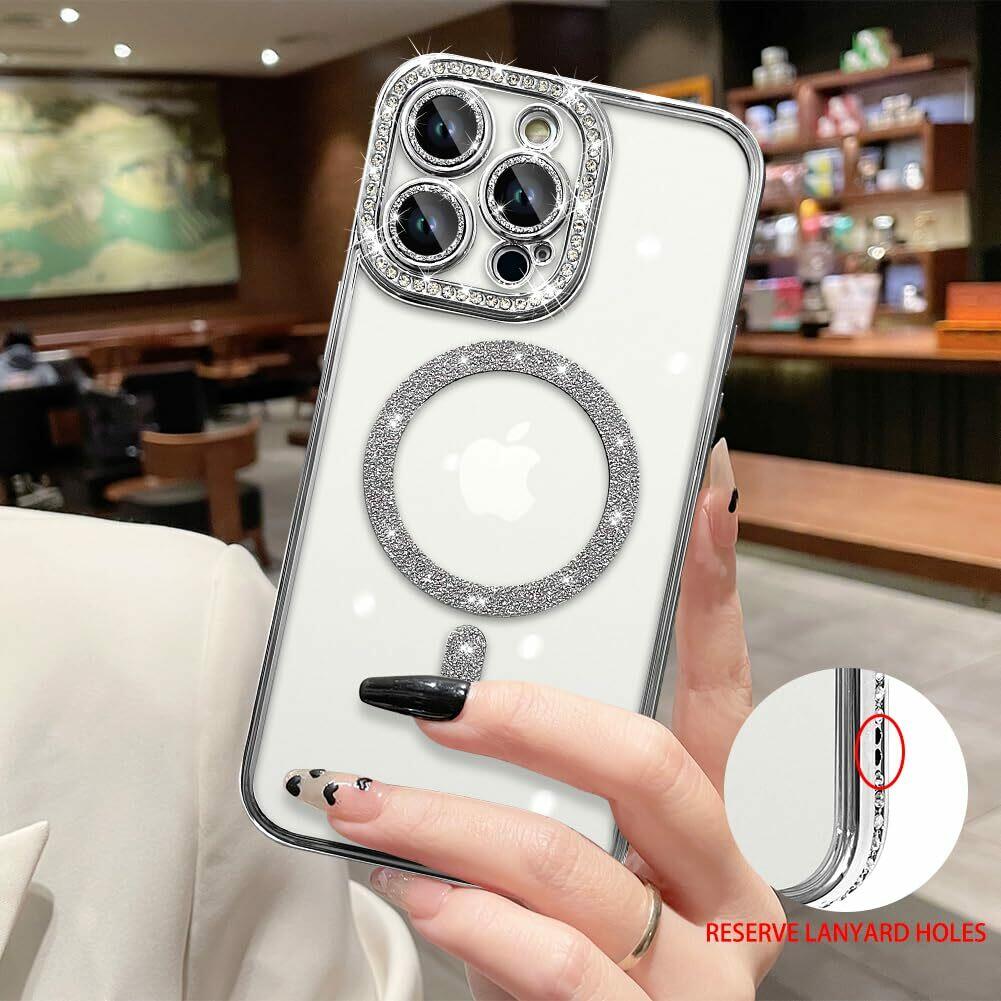 MZELQ Compatible with iPhone 15 Plus Case Plating Electroplate Magnetic [Support