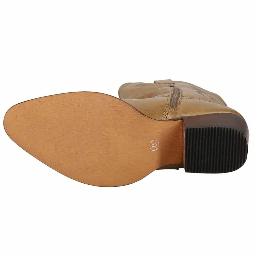 ROPER Nettie Burnished Tan Faux Leather Vamp & Shaft 10 M