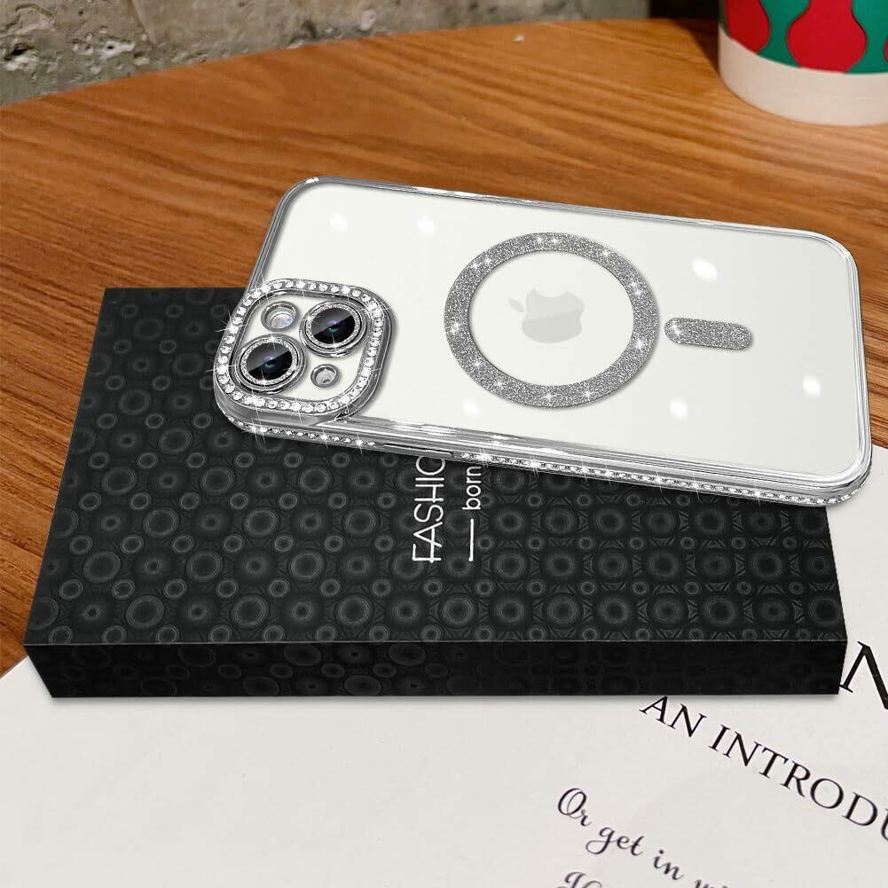 MZELQ Compatible with iPhone 15 Plus Case Plating Electroplate Magnetic [Support