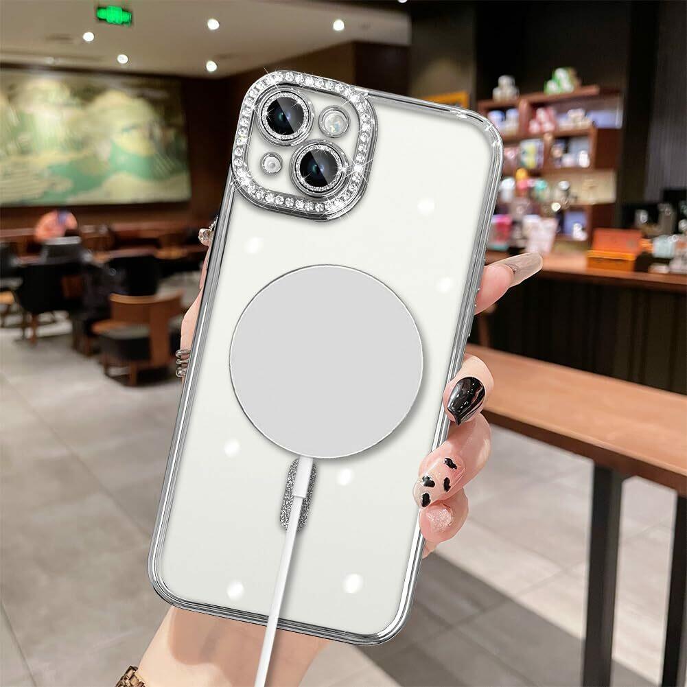MZELQ Compatible with iPhone 15 Plus Case Plating Electroplate Magnetic [Support