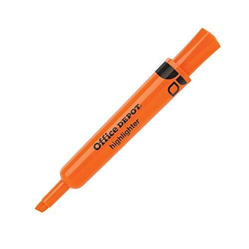 Office Depot Chisel-Tip Highlighter, 100% Recycled Plastic, Fluorescent Orange,