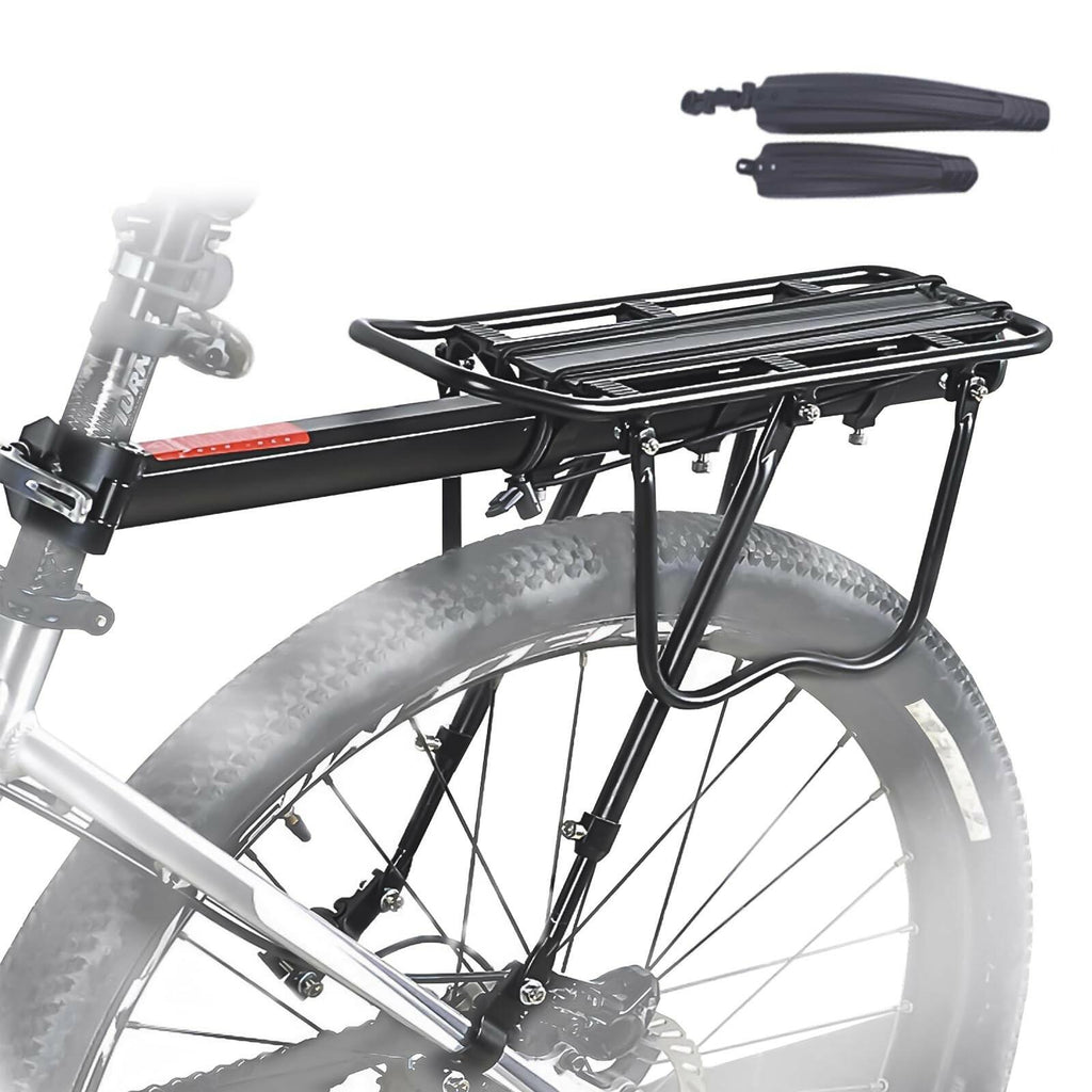 Bike Rear Cargo Rack - Adjustable Bicycle Trunk Pannier Back Rack with Fender
