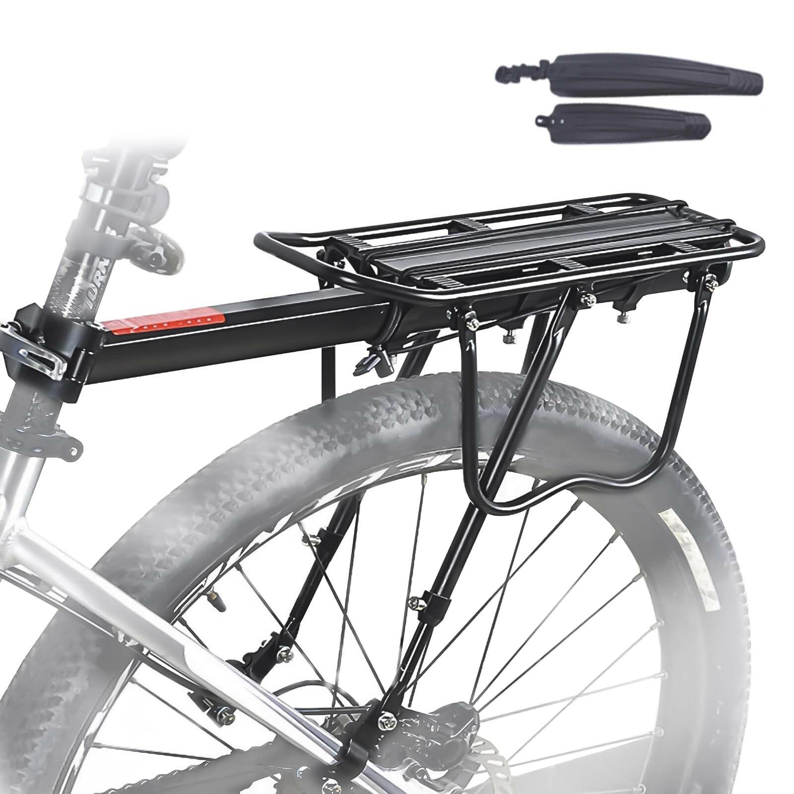 Bike Rear Cargo Rack - Adjustable Bicycle Trunk Pannier Back Rack with Fender
