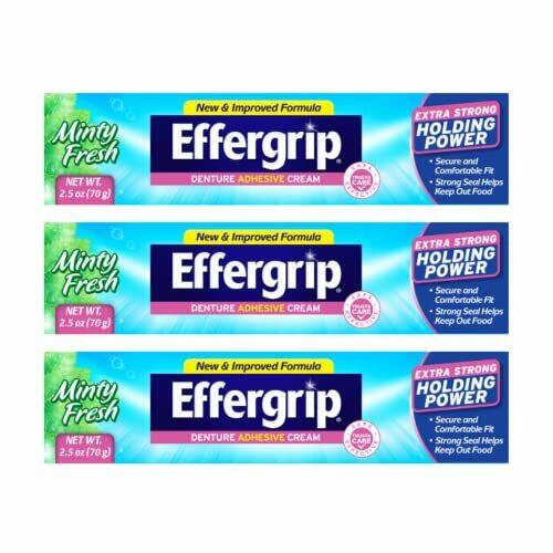 Lot Of  100 Effergrip Denture Adhesive Cream Extra Strong Holding Power 2.5 oz.
