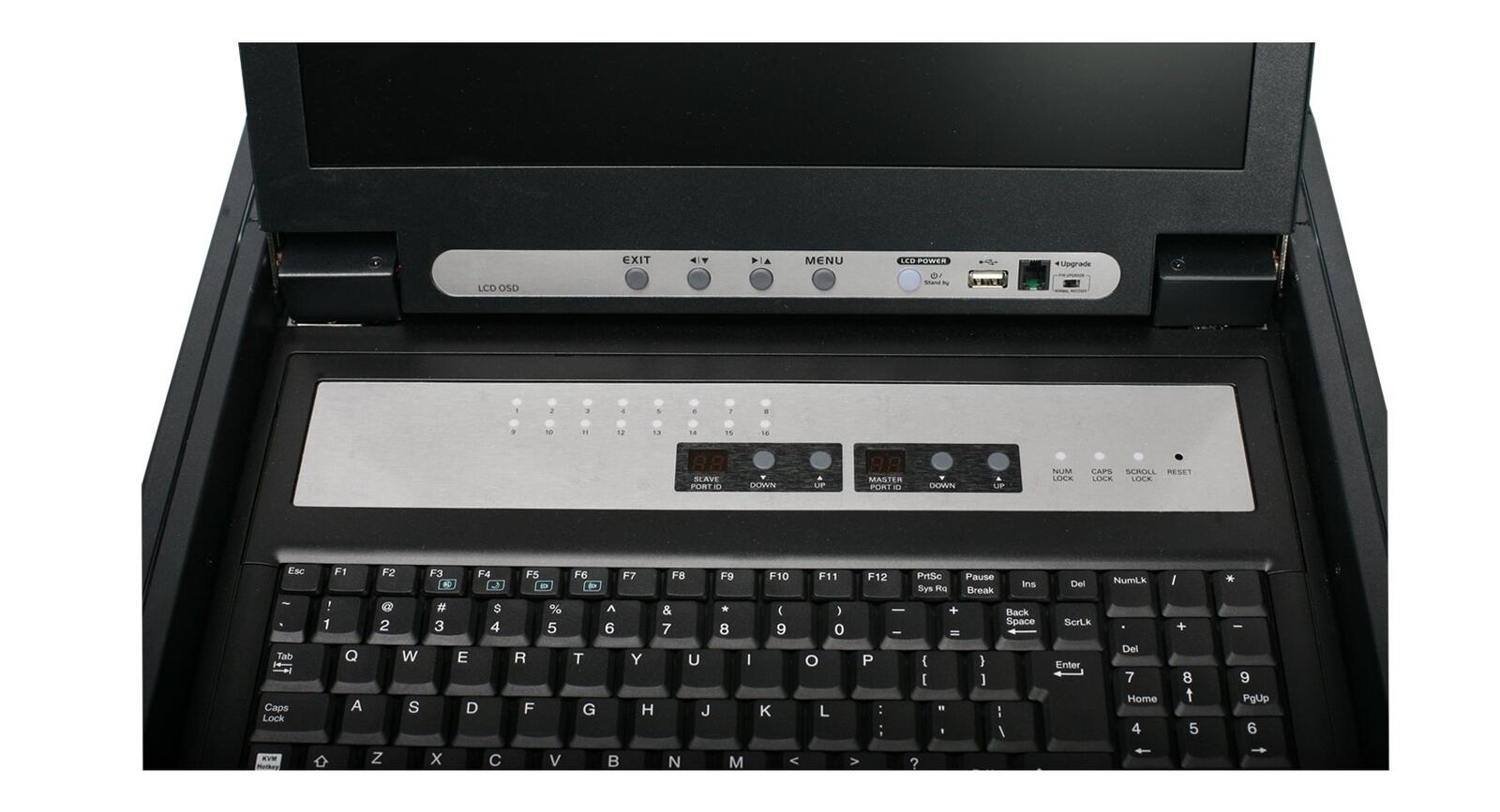 IOGEAR Rackmount 16-Port KVM Switch Console 17" TFT LCD Active Matrix