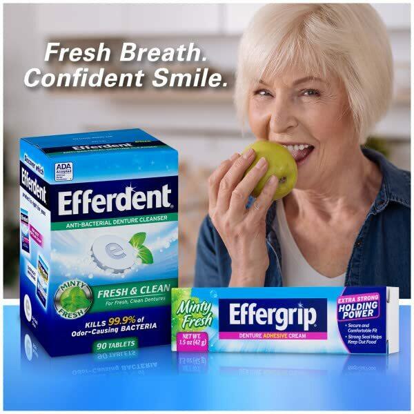 Lot Of  100 Effergrip Denture Adhesive Cream Extra Strong Holding Power 2.5 oz.