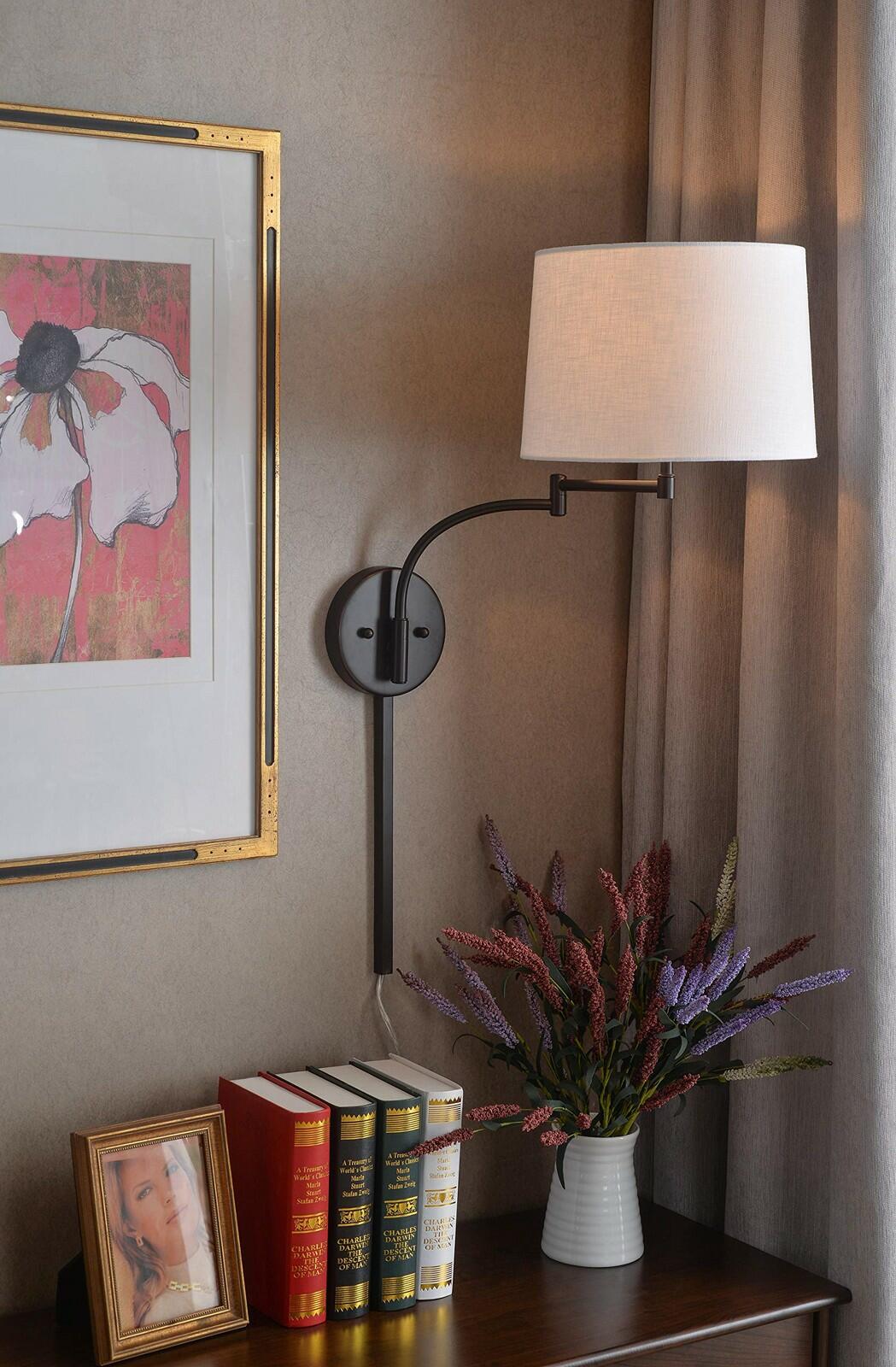 Kenroy Home Casual Wall Swing Arm Lamp ,18 Inch Height, 13 Inch Diameter, 20.5