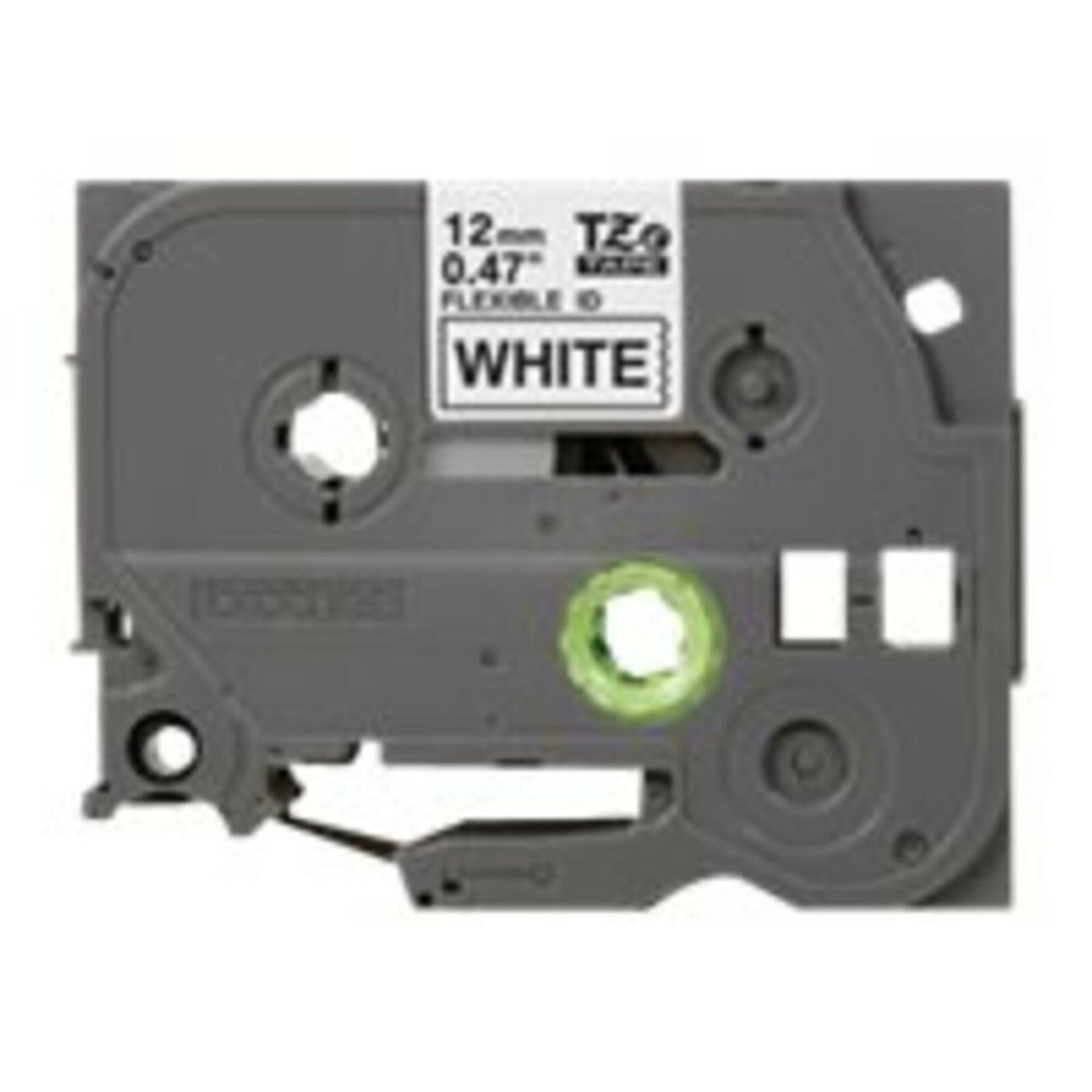 Brother TZEFX231CS P-Touch 1/2" Black print on White Flexible Industrial Tape
