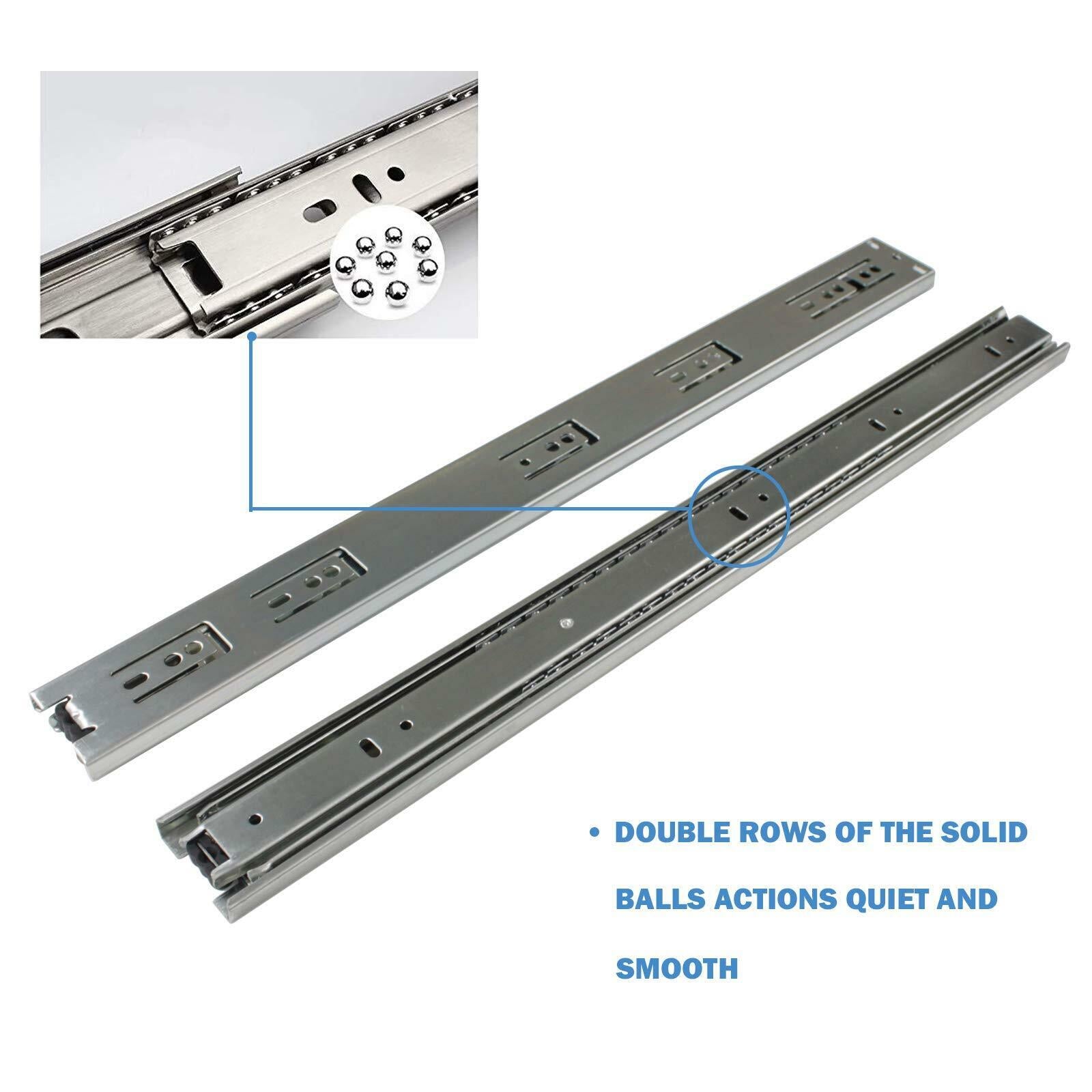 22 Inch Three-Section Nickel Slide Rail Track Furniture Closet File Cabinet