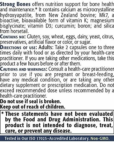 Strong Bones - Calcium, Magnesium, Vitamin D3, VIT C, bioavailable K2 (MK-7) -